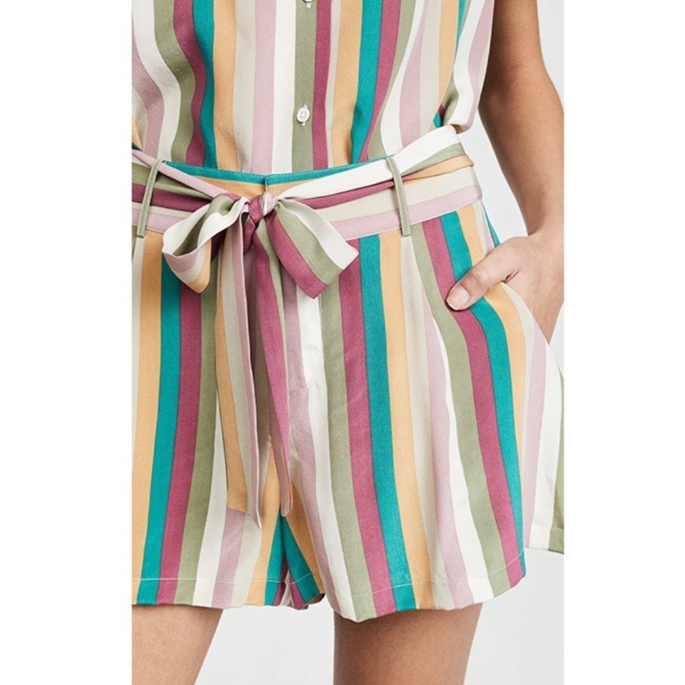 RAILS Gigi Farrah Stripe Belted Silk Shorts Size XS NWT